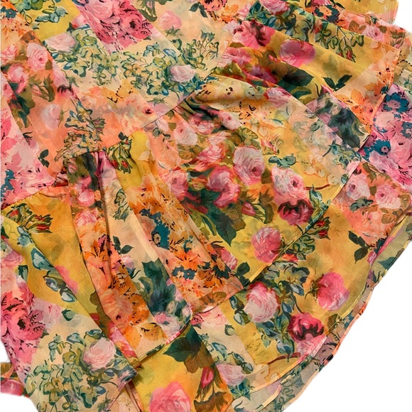 For Love & Lemons Nina Plus Size Dress Mixed Floral Print - Picture 3 of 4